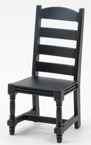 Ladder Back side Chair, Black